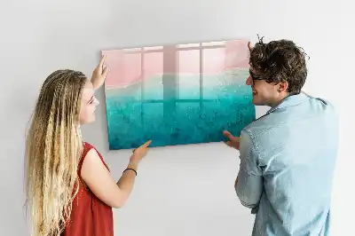 Magnetisk tavla med penna motiv av strand och hav
