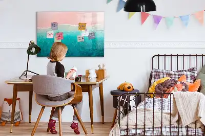 Magnetisk tavla med penna motiv av strand och hav