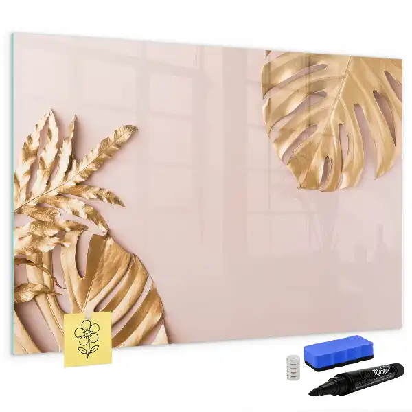 Magnetisk rittavla med motiv av gyllene tropiska blad