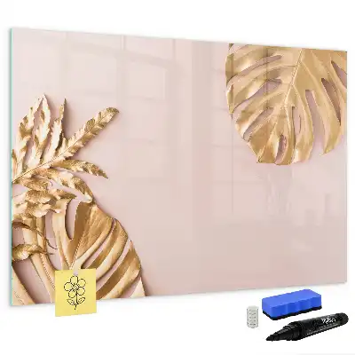 Magnetisk rittavla med motiv av gyllene tropiska blad