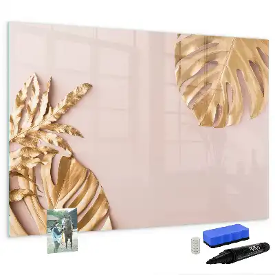 Magnetisk rittavla med motiv av gyllene tropiska blad
