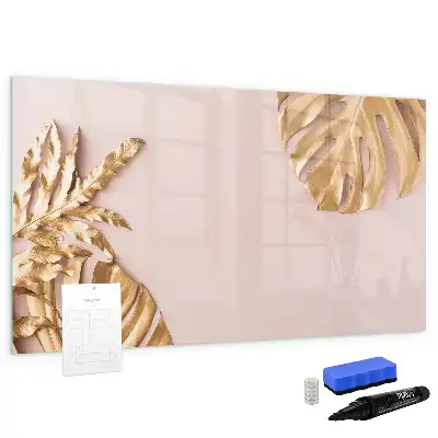 Magnetisk rittavla med motiv av gyllene tropiska blad