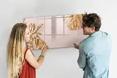 Magnetisk rittavla med motiv av gyllene tropiska blad