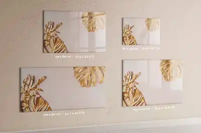 Magnetisk rittavla med motiv av gyllene tropiska blad