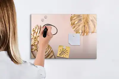 Magnetisk rittavla med motiv av gyllene tropiska blad