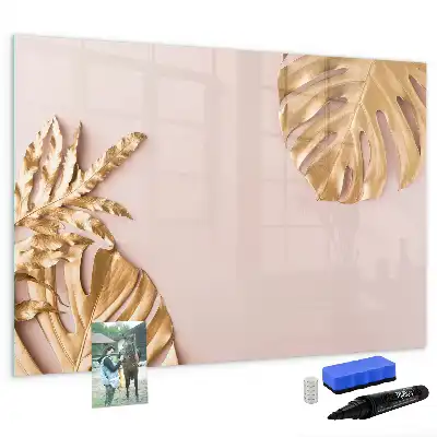Magnetisk rittavla med motiv av gyllene tropiska blad