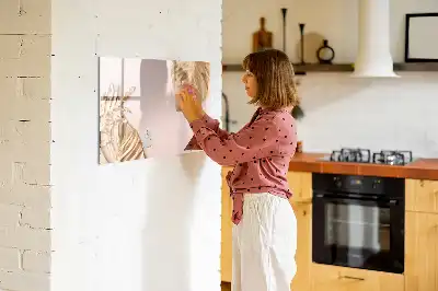 Magnetisk rittavla med motiv av gyllene tropiska blad