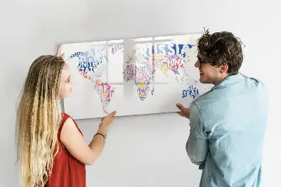 Magnetisk världskarta med tillhörande penna