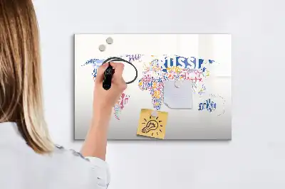 Magnetisk världskarta med tillhörande penna