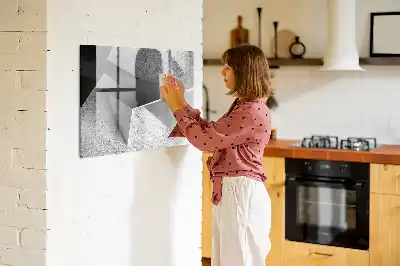Magnetisk tavla med penna motiv med triangelabstraktion