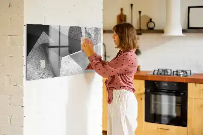 Magnetisk tavla med penna motiv med triangelabstraktion
