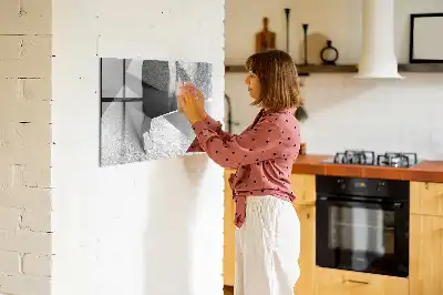 Magnetisk tavla med penna motiv med triangelabstraktion