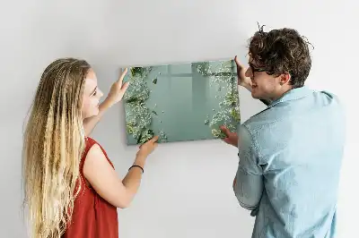 Magnetisk tavla med penna med motiv av subtila blommor