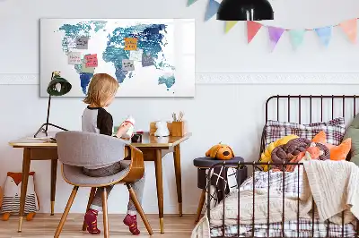 Magnetisk rittavla med världskartmotiv