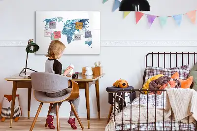 Magnetisk rittavla med världskartmotiv