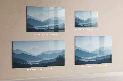 Magnetisk tavla med penna och motiv av bergslandskap