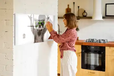 Magnetisk tavla med penna motiv med sukkulenter med glasögon