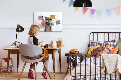 Magnetisk tavla med penna motiv med sukkulenter med glasögon