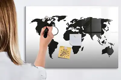 Magnetisk rittavla svart världskarta