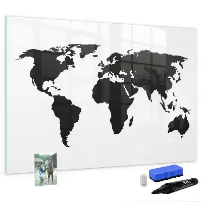 Magnetisk rittavla svart världskarta