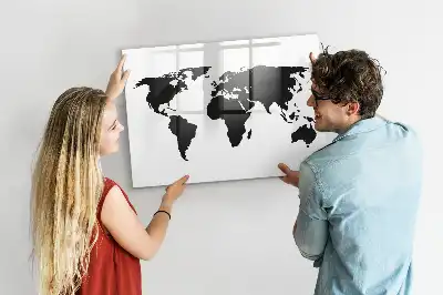 Magnetisk rittavla svart världskarta