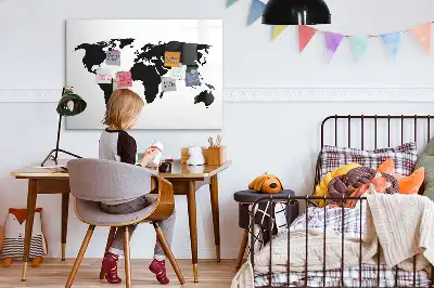 Magnetisk rittavla svart världskarta