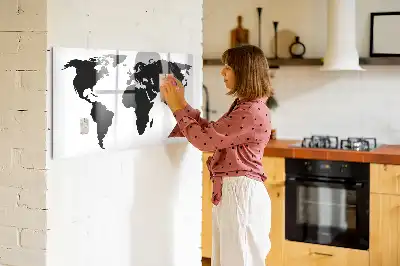 Magnetisk rittavla svart världskarta