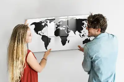 Magnetisk rittavla svart världskarta