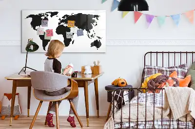 Magnetisk rittavla svart världskarta