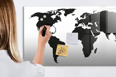 Magnetisk rittavla svart världskarta