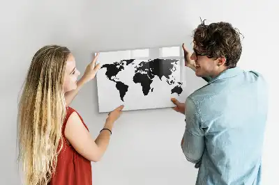 Magnetisk rittavla svart världskarta