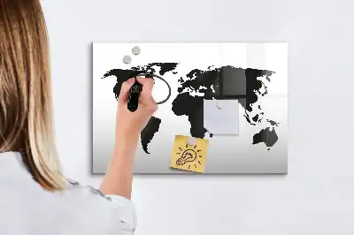 Magnetisk rittavla svart världskarta