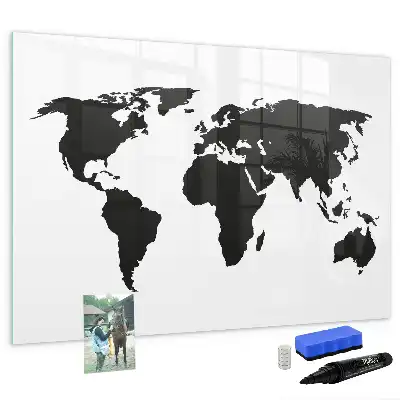 Magnetisk rittavla svart världskarta