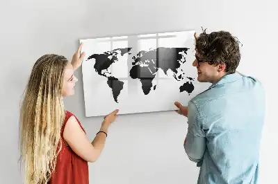 Magnetisk rittavla svart världskarta