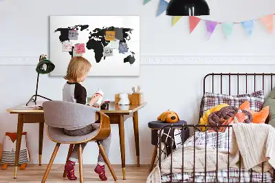 Magnetisk rittavla svart världskarta