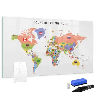 Magnetisk rittavla karta med flaggor