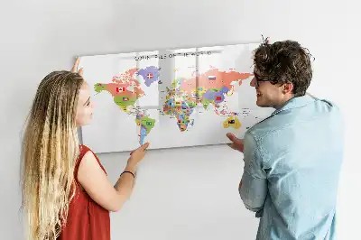 Magnetisk rittavla karta med flaggor