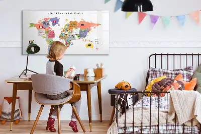 Magnetisk rittavla karta med flaggor