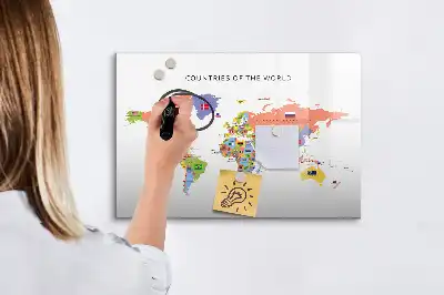 Magnetisk rittavla karta med flaggor