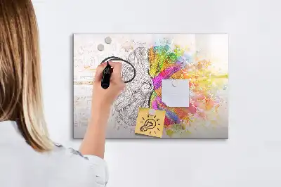 Magnetisk tavla med penna modell Hjärnabstraktion