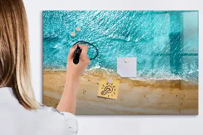 Magnetisk tavla med penna motiv av människor på stranden