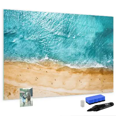 Magnetisk tavla med penna motiv av människor på stranden