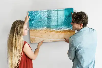 Magnetisk tavla med penna motiv av människor på stranden