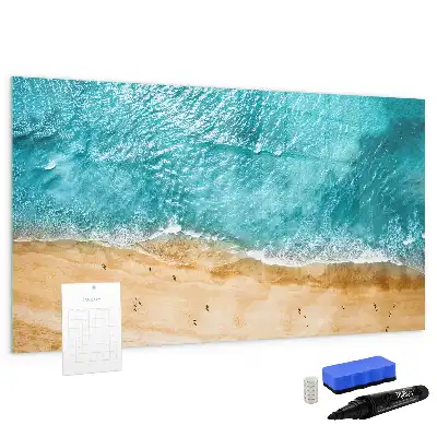 Magnetisk tavla med penna motiv av människor på stranden