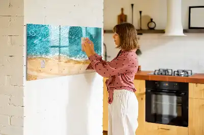 Magnetisk tavla med penna motiv av människor på stranden