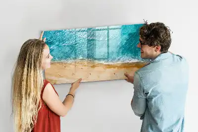 Magnetisk tavla med penna motiv av människor på stranden