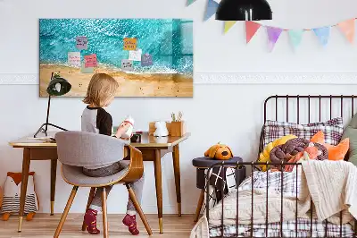 Magnetisk tavla med penna motiv av människor på stranden