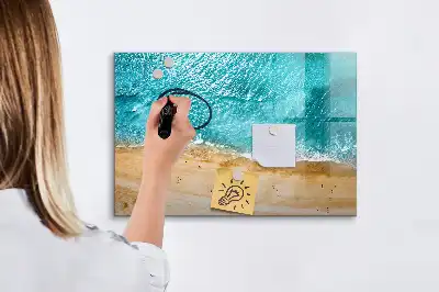 Magnetisk tavla med penna motiv av människor på stranden
