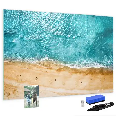 Magnetisk tavla med penna motiv av människor på stranden