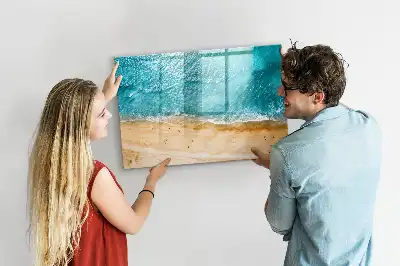 Magnetisk tavla med penna motiv av människor på stranden